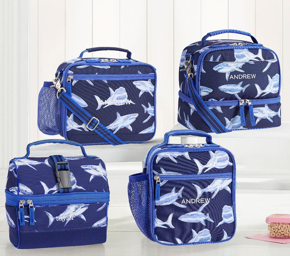 Mackenzie Blue Glow-in-the-Dark Sharks Lunch Bags
